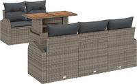 vidaXL Tuinbank - Set - 6 - st - Grijs - Poly - rattan