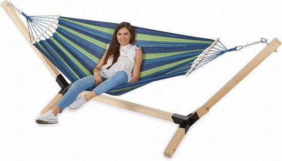 Viking Choice Hangmat met standaard - 325x90x110 cm - tot 300 kg - 8720602818798