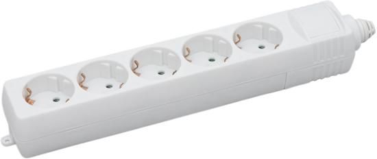 Allteq Stekkerdoos - 5-voudig - geen kabel - Wit