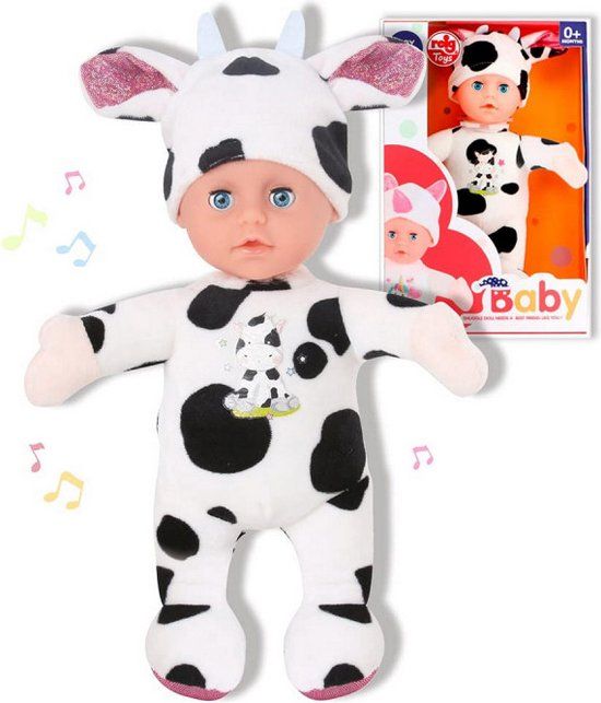 4KidsOnly Reig Babypop Koe 25 cm Knuffel