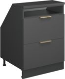 Vicco Rion Kast voor schuine wand – 60 x 81.6 cm met 2 laden, kastromp 60 cm diepte Antraciet-goud