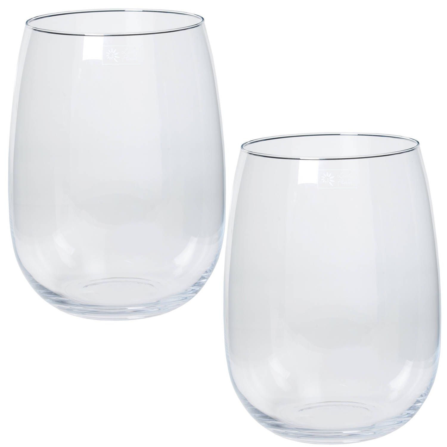 Floran Julia Vaas Set - 2x 10L Glazen Vazen - Transparant