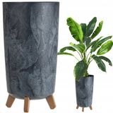 Prosperplast Gracia Tubus Slim Antraciet Pot 24cm met Inzet en Poten