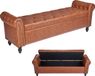 VEVOR Ottoman Bank met Knopen en Armleuningen, Bruin, 166 cm