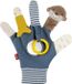 Fehn Otter Speelhandschoen Otter en vis met rammelaar, grijpring, ritselpapier en spiegel, versterkt ouder-kind-relatie, voor baby's en peuters 0+