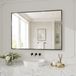 Miroir mural 100x75cm en verre trempé de sécurité pour salle de bain