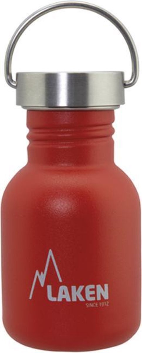 Laken RVS fles Basic Steel Bottle 350ml S/S Cap - Rood rood