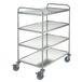 Hupfer Servicetrolley van 18/10-rvs - 4 plateaus - Draagvermogen 150 kg tot 200 kg