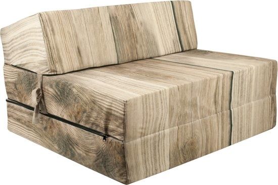 Viking Choice Logeermatras hout motief - opvouwbaar matras - 200x90x15 cm - campingmatras 200 cm / 90 cm / 15 cm