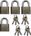 Merkloos / Sans marque Bahama Warenvertriebs Gmbh Hangsloten - 12x - Korte Beugel - 5 x 7,5 cm - Staal - Gelijk Gecodeerd - Veiligheidsslot - Kofferslot / Lockerslot