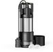Wiltec Pompe immergée avec protection contre la marche à sec + interrupteur à flotteur – 1200 W – 6000 m³/h – jusqu'à 7 m – Hauteur de refoulement 40 m – Pompe à eau avec commutation automatique