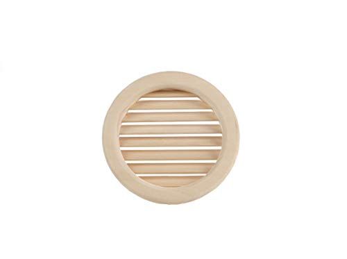 Eliga ventilatierooster rond met schuine houten latten