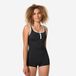 Heva Maillot de bain 1 pièce natation shorty femme, Heva zip noir