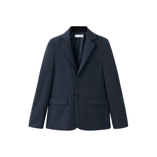 Mango Kids colbert marineblauw Jongens Polyester Reverskraag Effen - maat 146