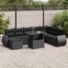 Maison Exclusive - Ensemble de meubles de jardin 9 pièces avec canapé et coussins, noir, en polyrotin