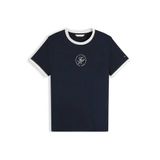 Tommy Hilfiger Dames T-shirt Lyocell/Katoen/Elastaan Marineblauw L