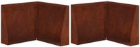 vidaXL Mur de soutènement - 2 pièces - 50 x 50 x 30 cm - Acier résistant aux intempéries - Couleur rouille