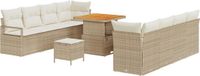 vidaXL Tuinset met kussens, beige, polyrattan et acacia
