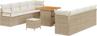 vidaXL Tuinset met kussens, beige, polyrattan et acacia