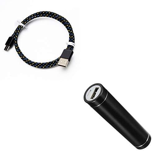 Shot Case Pak accu voor Motorola One Zoom smartphone type C kabel gevlochten 3 m + externe acculader Android 2600 mAh (zwart)