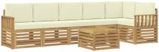 vidaXL - Hoek loungeset - 6 zitplekken - Polyester - Wit en crèmekleurig