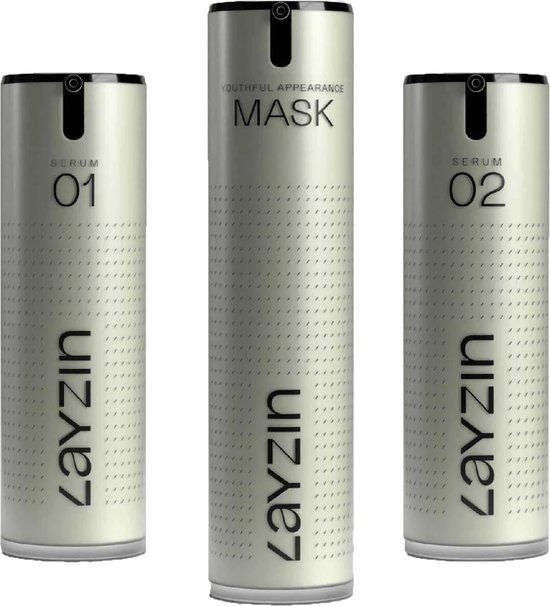 LAYZIN Skin Renewal Trio – Hyaluronzuur SERUM 01 + Anti-Aging Retinol SERUM 02 + Youthful Appearance Mask – Rimpels & Fijne Lijntjes Verminderen – Collageen Boost – Intense Hydratatie – Huidverjonging & Glow – Voor Alle Huidtypes