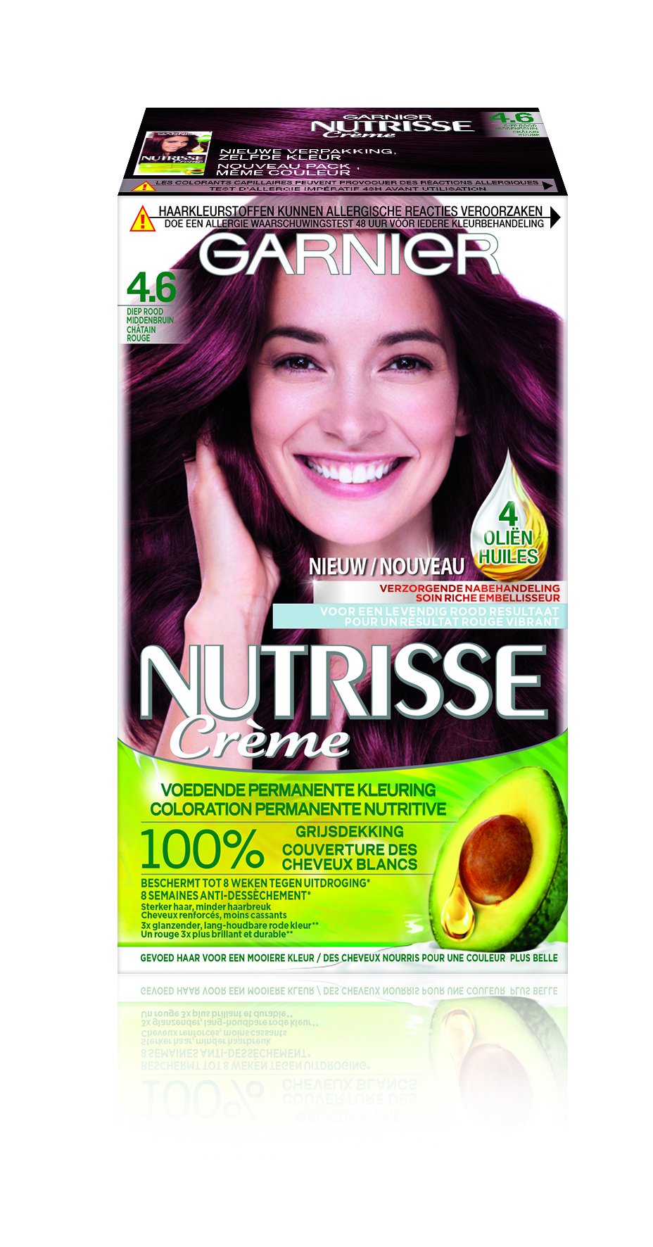 Garnier Crème Nutrisse Crème 46 - Diep Rood Middenbruin - Haarverf bruin