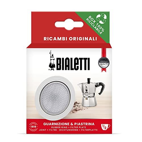 Bialtti Bialetti reserveonderdelen, inclusief 1 afdichting en 1 plaat, compatibel met Bialetti La Mokina en Moka 1 mok