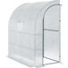 Serre de jardin en PE avec étagères 3 niveaux, serre de balcon, bâche renforcée 140 g/m², châssis en acier, 2 portes zippées enroulables, pour légumes plantes fleurs, 200 x 100 x 215 cm, blanc