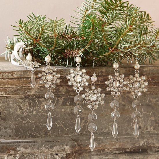 LOBERON Sierhanger set van 6 Fleurette zilverkleurig