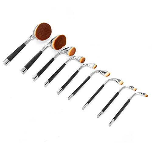 Nunafey Make-upborstels, make-upborstels Set Professionele oogschaduwborstels Make-upkwast voor thuis(AW02 black silver handle)