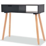 VidaXL table murale 80x30x72 cm pin massif noir