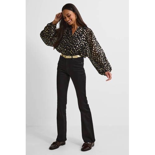 Anytime High Waist Flared Jeans Black