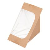 50 Thepack 50 stuks sandwichboxen drievoudig driehoekig + zelfklevend raam 220 G/M2 + Opp 12,4 x 12,4 x 8,3 cm natuur nano-micro golfkarton