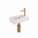 Saniclass Fuente Fonteinset - 40x22x10cm - solid surface off-white - afvoerplug - fonteinkraan - sifon - geborsteld messing