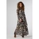 LabeL DOT A-lijn midi jurk met ceintuur en zebraprint