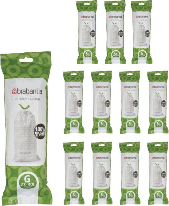 Brabantia PerfectFit Vuilniszakken - 23/30 l - Code G - 12 rollen x 20 stuks