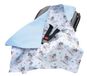 Medi Partners Inbakerdeken 100% Katoen Waffle 85x85cm knuffeldeken voor kinderwagen babyzitje universele babydeken dubbelzijdig buggy autostoel (Teddybeer met lichtblauwe)