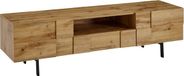 Sky Style Lowboard suspendu bois de manguier massif / métal 150x25x35 cm meuble TV noir