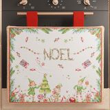 PETTI Artigiani Italiani - Ovenafdekking Kerstmis, ovenafdekking voor Kerstmis, ovenafdekking 40 x 50 cm, ovenafdekking Noel, 100% Made in Itay