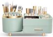 Merkloos Cosmetica Organizer 360 Graden Draaibaar - Multifunctionele Schoonheid Organizer voor Kaptafel en Badkamer - Met Kleine Lade