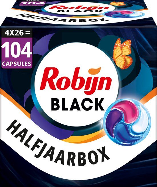 Robijn Wasmiddel - 4-in-1 Wascapsules - Black Velvet - 104 Wasbeurten