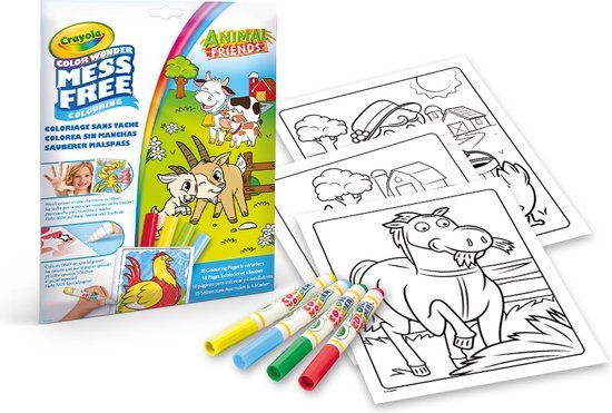 Crayola Color Wonder Vrienden van de Boerderij Kleurboek - 18 kleurplaten + 4 stiften