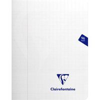 Clairefontaine Mimesys Geniet schrift - 17x22 cm - 48 blad geruit Séyès - Wit papier 90 g - Polypro omslag - Kleurloos