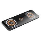 DAM Magsafe draadloos laadstation 15 W + Qi 15 W en Apple Watch met LED-nachtlampje, drievoudig laadstation, kleur: zwart