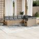 Prolenta Maison Exclusive - Tuinset voor de tuin, bestaande uit 10 delen, met kussens, in een mix van beige kleur, gemaakt van polyrotan