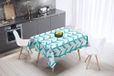 Bonamaison Tafelkleed, Anti-Mold, Sneldrogend, Waterdicht, 100% Polyester Tafellaken, Turkoois, wit, 140 x 140 Cm