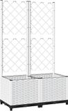 vidaXL Plantenbak met klimrek, wit, 80 x 40 x 136 cm