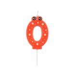 Homéa Mini Birthday Candle Number 0 H5 cm Red