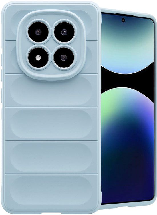imoshion EasyGrip Backcover - Geschikt voor Xiaomi Redmi Note 14 Pro Plus 5G - Lichtblauw